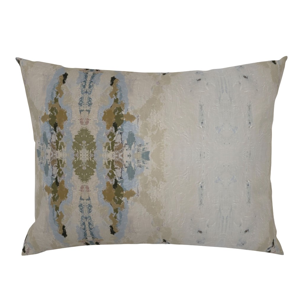 Coastline Linen Beige Gray Abstract 4 pillow by Betsey Johns