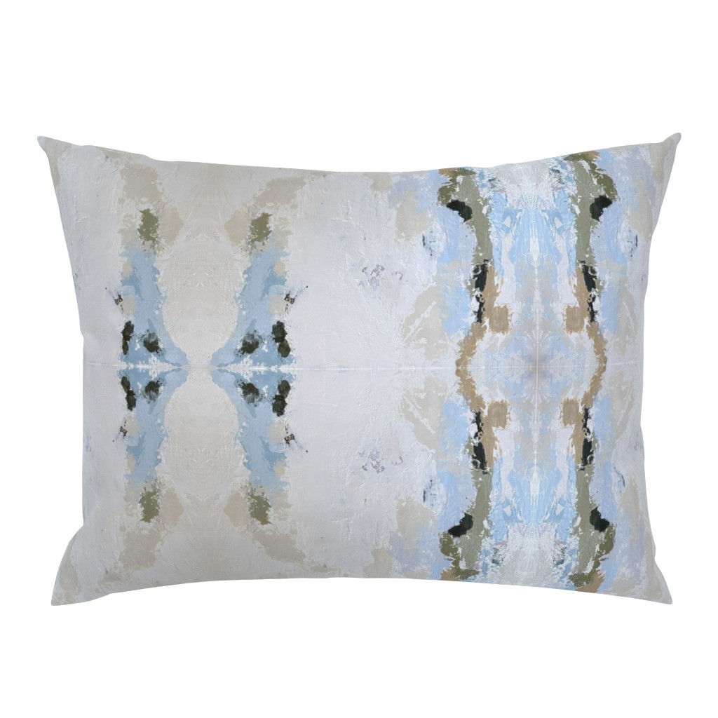 Coastline Linen Gray Slate Blue Light Blue Abstract 5 pillow by Betsey Johns