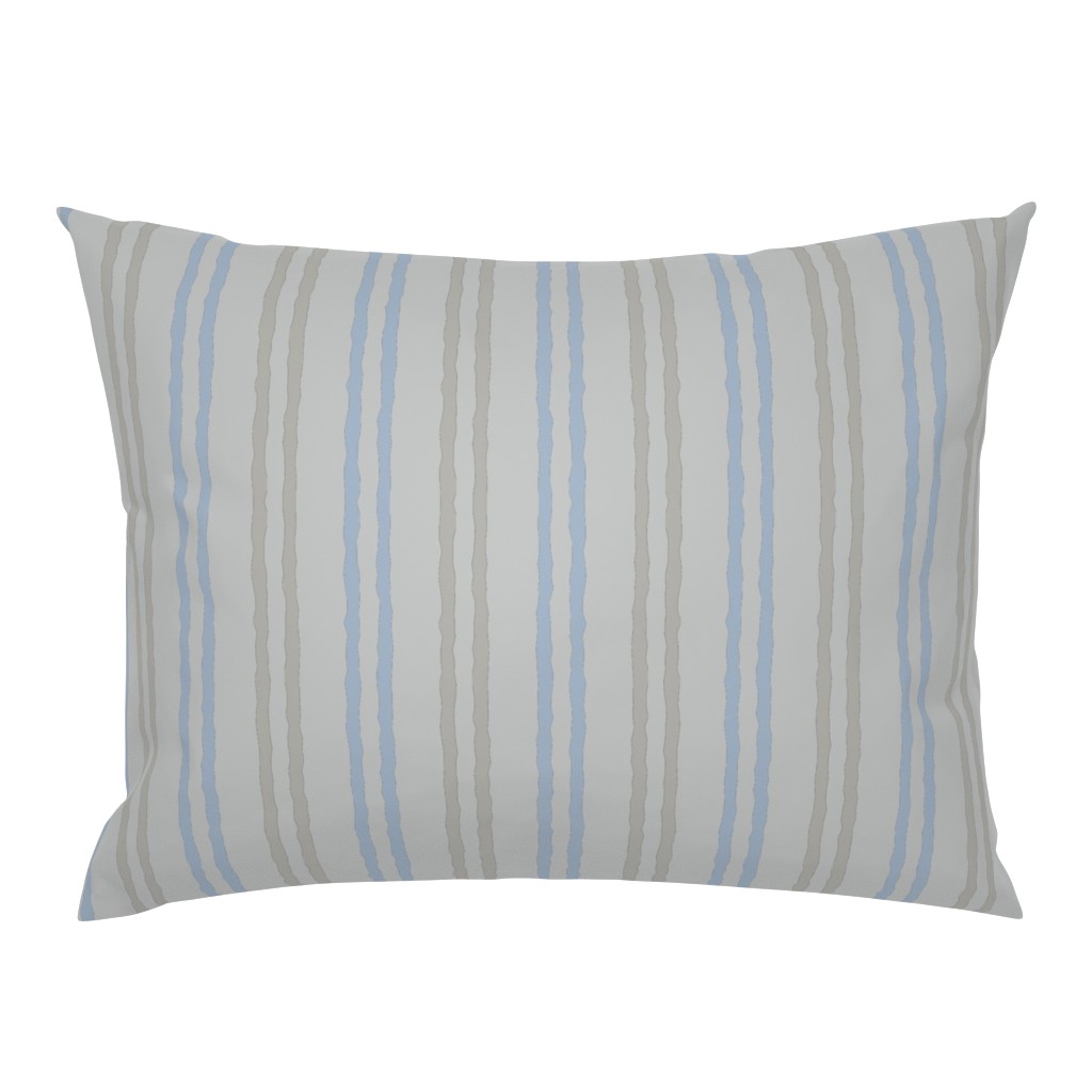Coastline Linen Blue Tan Stripe Neutral 1 pillow by Betsey Johns