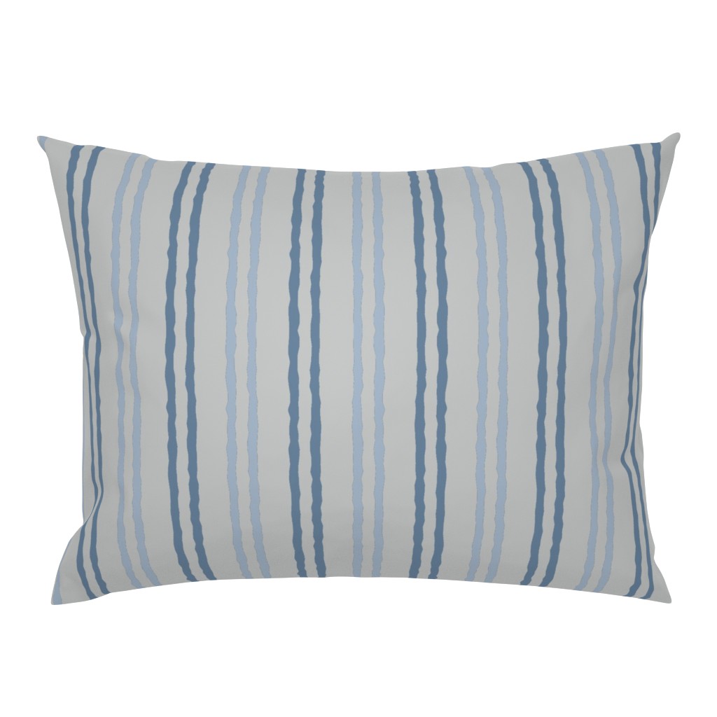 Coastline Linen Blue Stripe Gray pillow by Betsey Johns