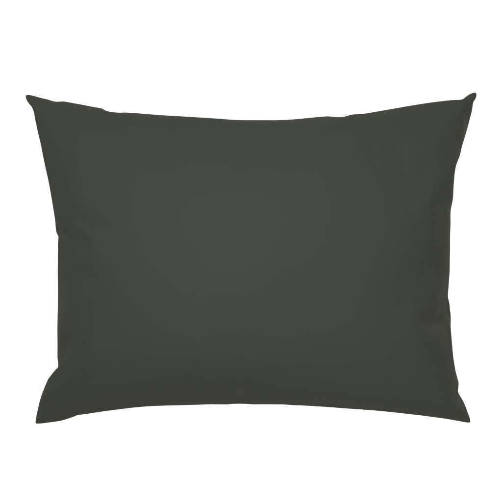 Coastline Linen Smoky Charcoal Solid pillow by Betsey Johns