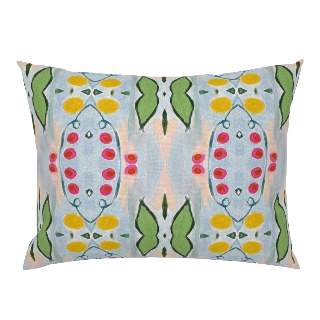 Floral Basket Whimsical Green Butterfly pillow by Betsey Johns