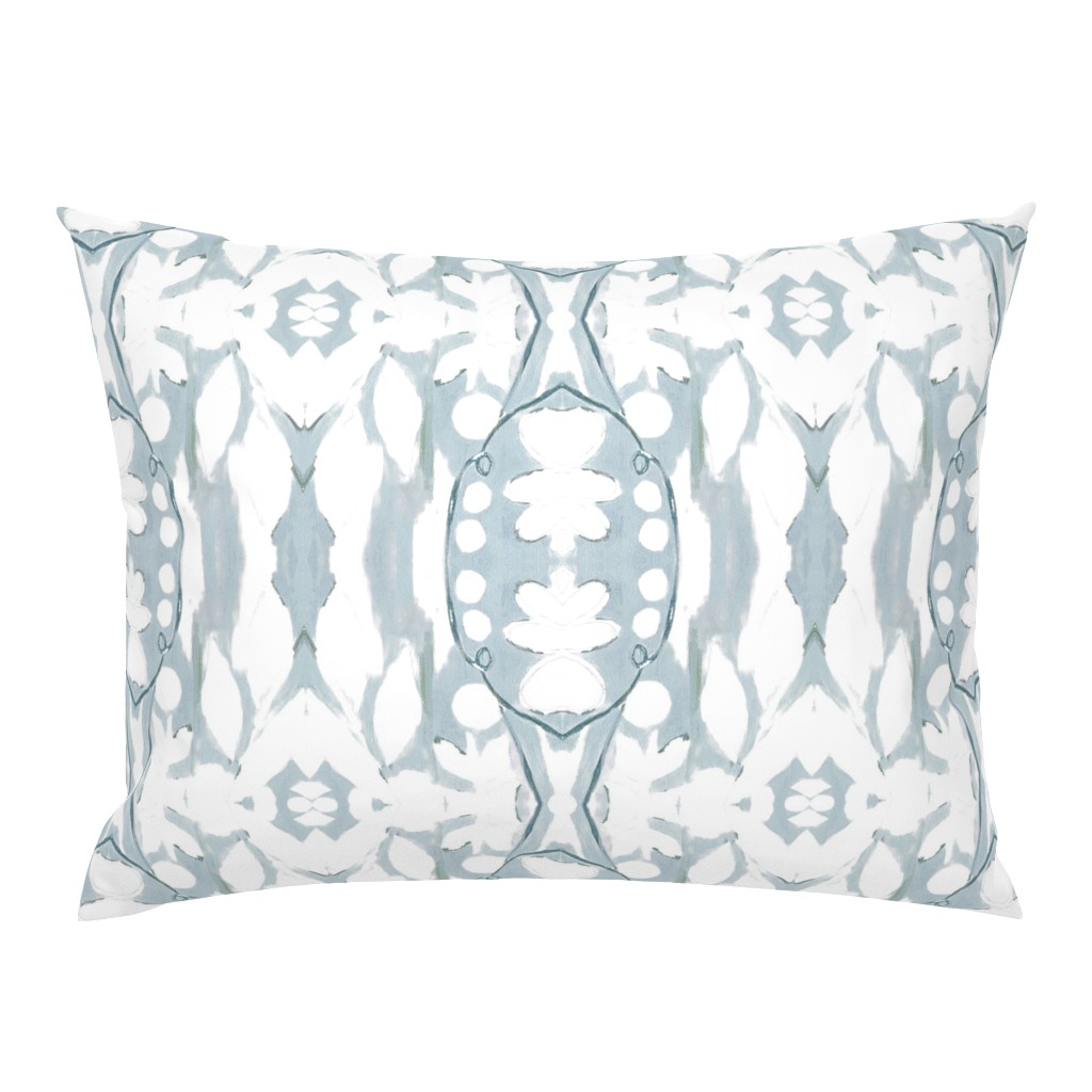 Floral Basket Block Print Muted Blues pillow by Betsey Johns