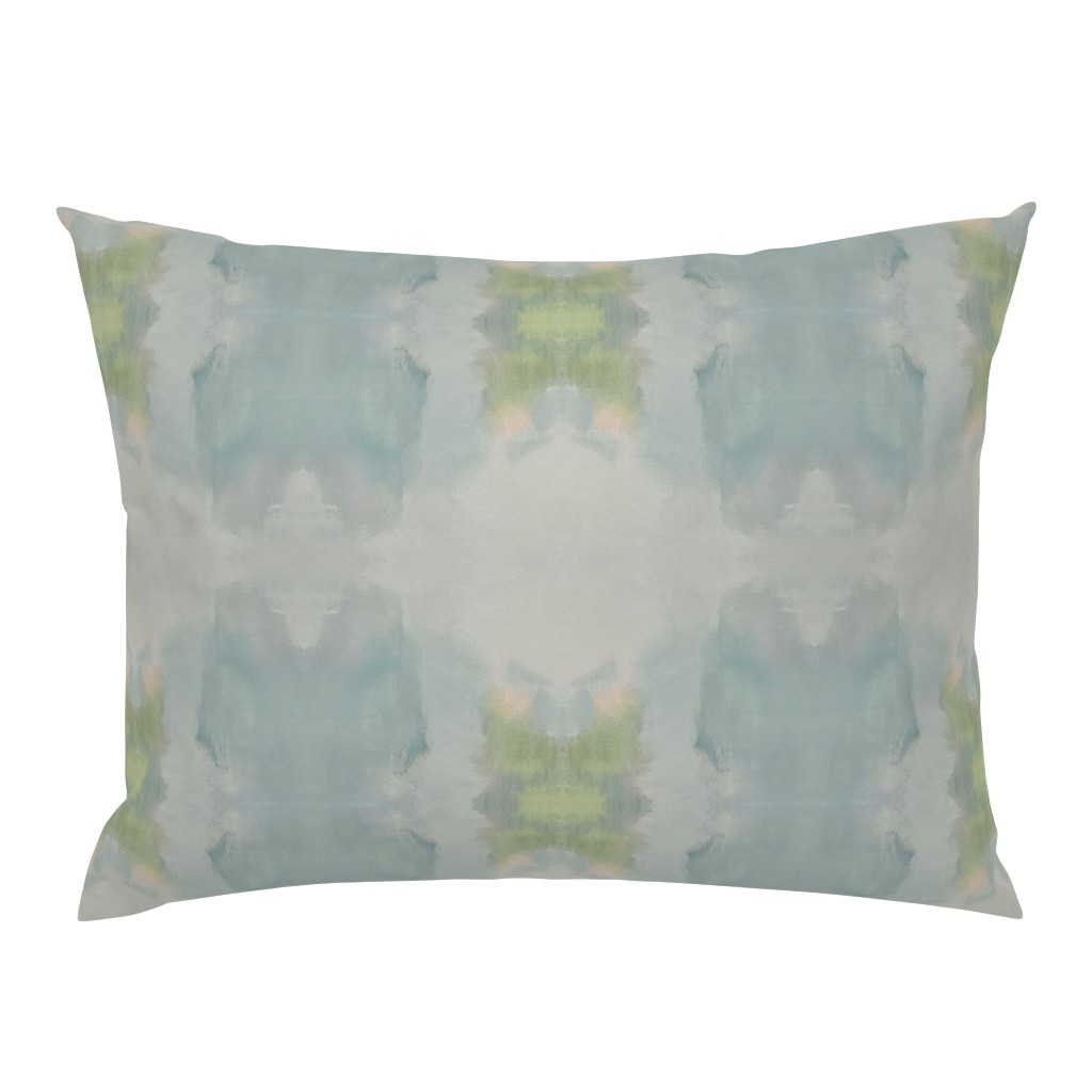 Frances Abstract Watercolor Misty Gray Blue Sage Green pillow by Betsey Johns