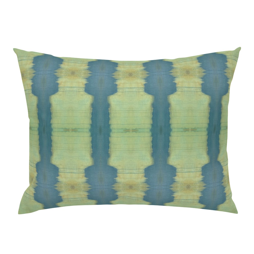 Frances Sage Green Turquoise Striped Abstract Watercolor 4 pillow by Betsey Johns