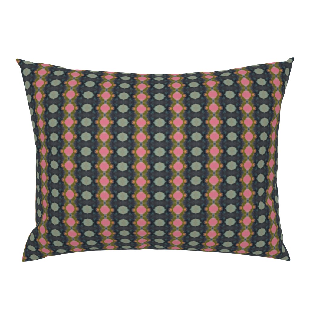Frances Sage Green Slate Blue Mustard Striped Abstract 6 pillow by Betsey Johns