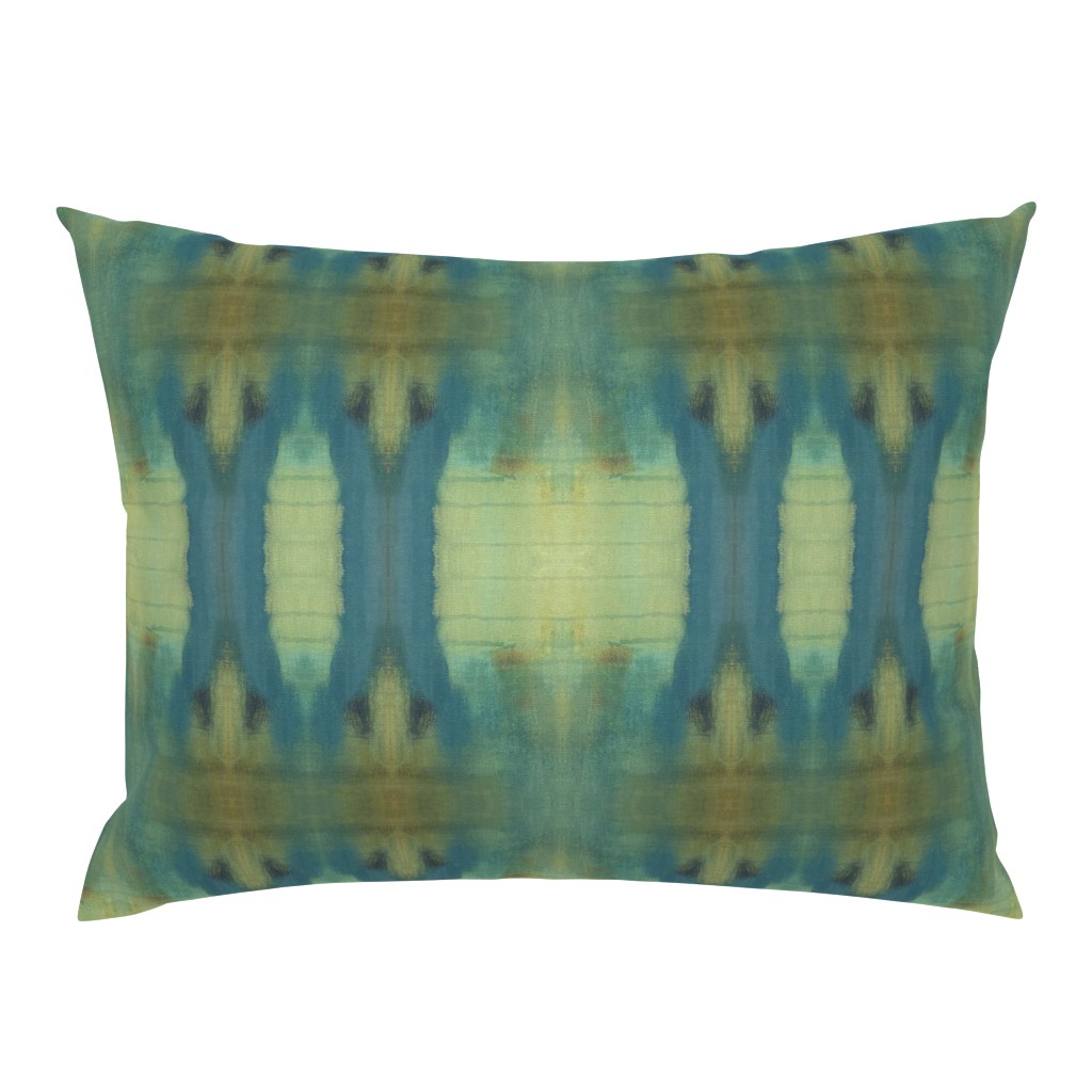 Frances Sage Green Turquoise Abstract Watercolor 15 pillow by Betsey Johns