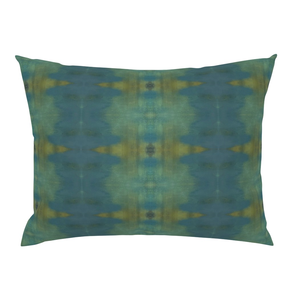 Frances Sage Green Turquoise Abstract Watercolor 16 pillow by Betsey Johns