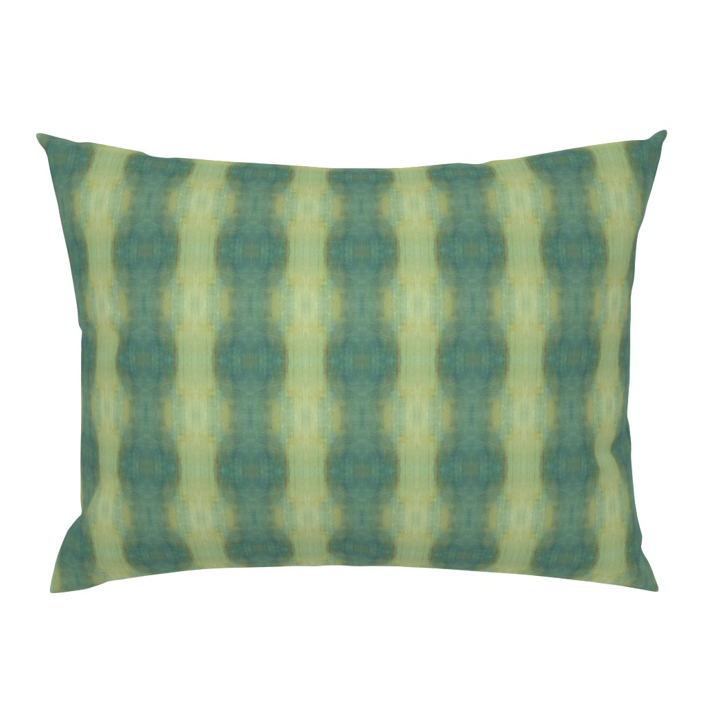 Frances Sage Green Celadon Striped Abstract Watercolor 17 pillow by Betsey Johns