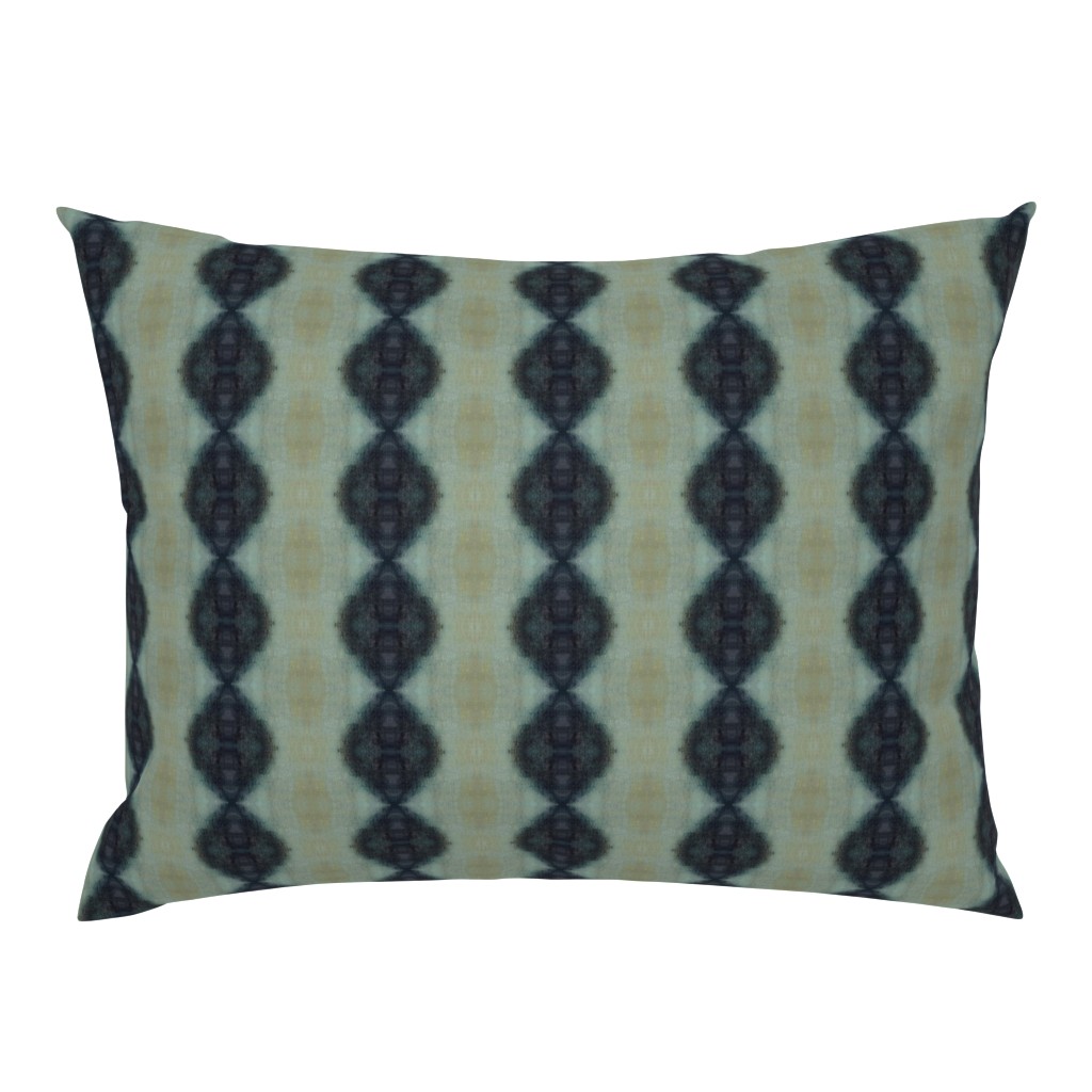 Frances Sage Green Navy Turquoise Striped Abstract 20 pillow by Betsey Johns