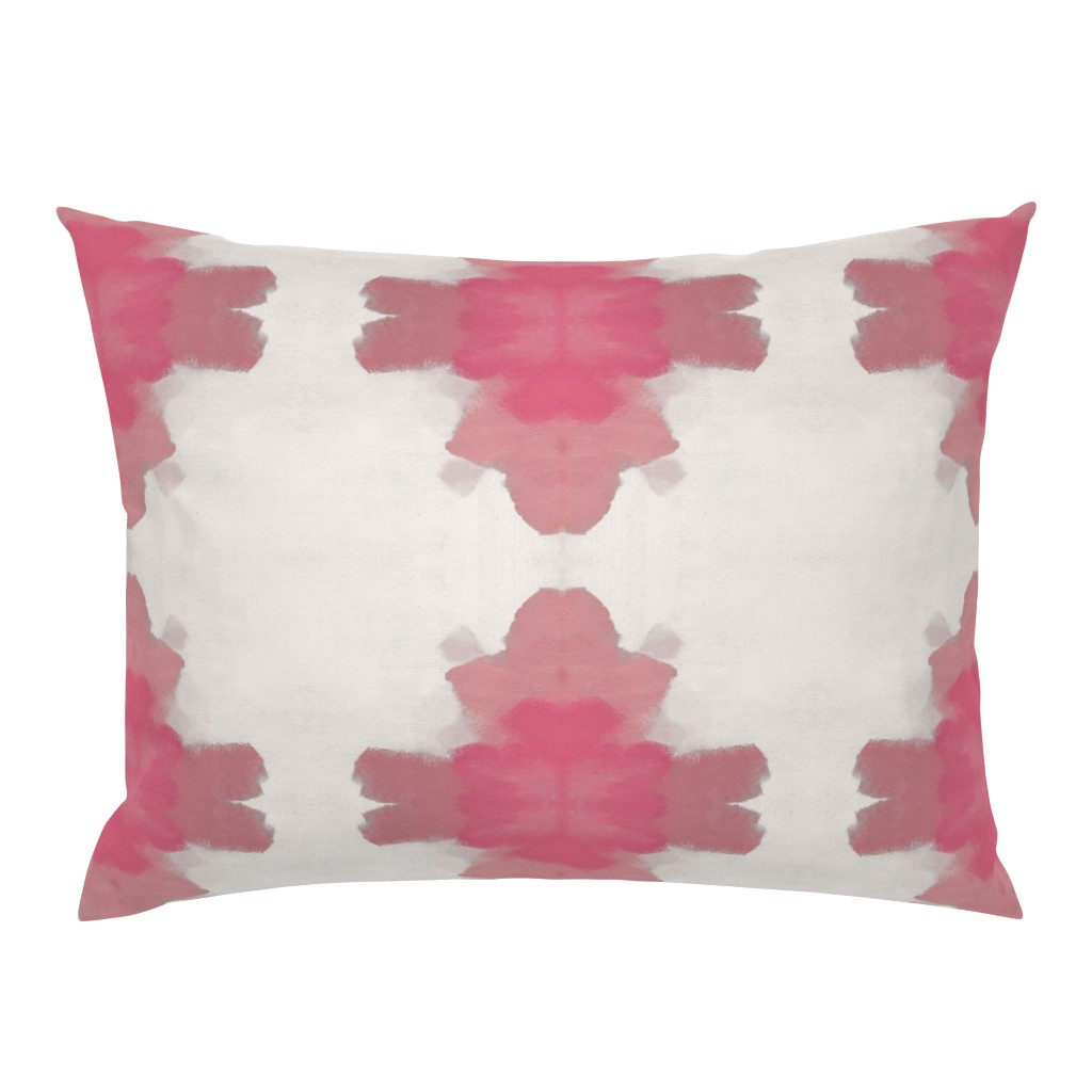 Frances Abstract Watercolor Pink Floral Ivory Textured Background pillow by Betsey Johns