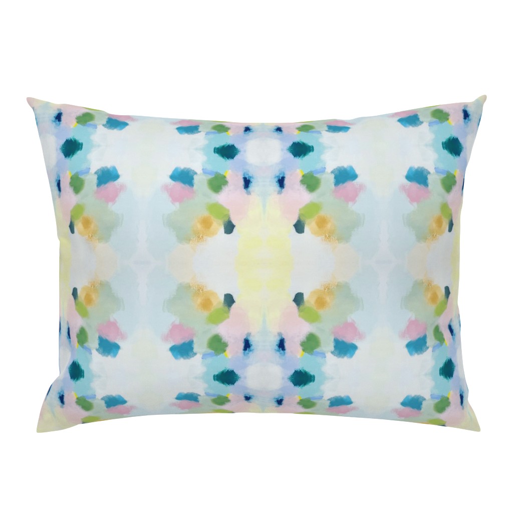 Olivia Pale Sage Yellow Aqua Abstract Watercolor 4 pillow by Betsey Johns