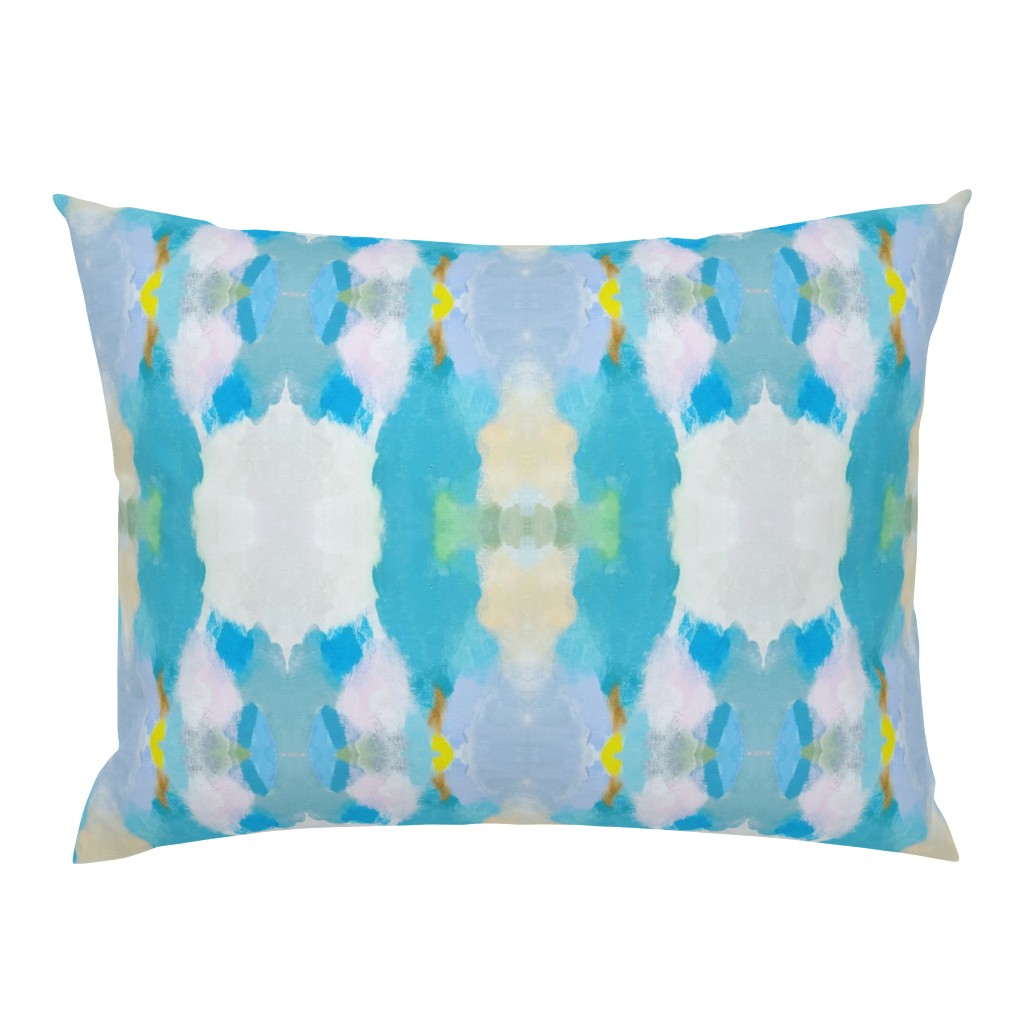 Olivia Turquoise Light Blue Aqua Abstract Watercolor 6 pillow by Betsey Johns