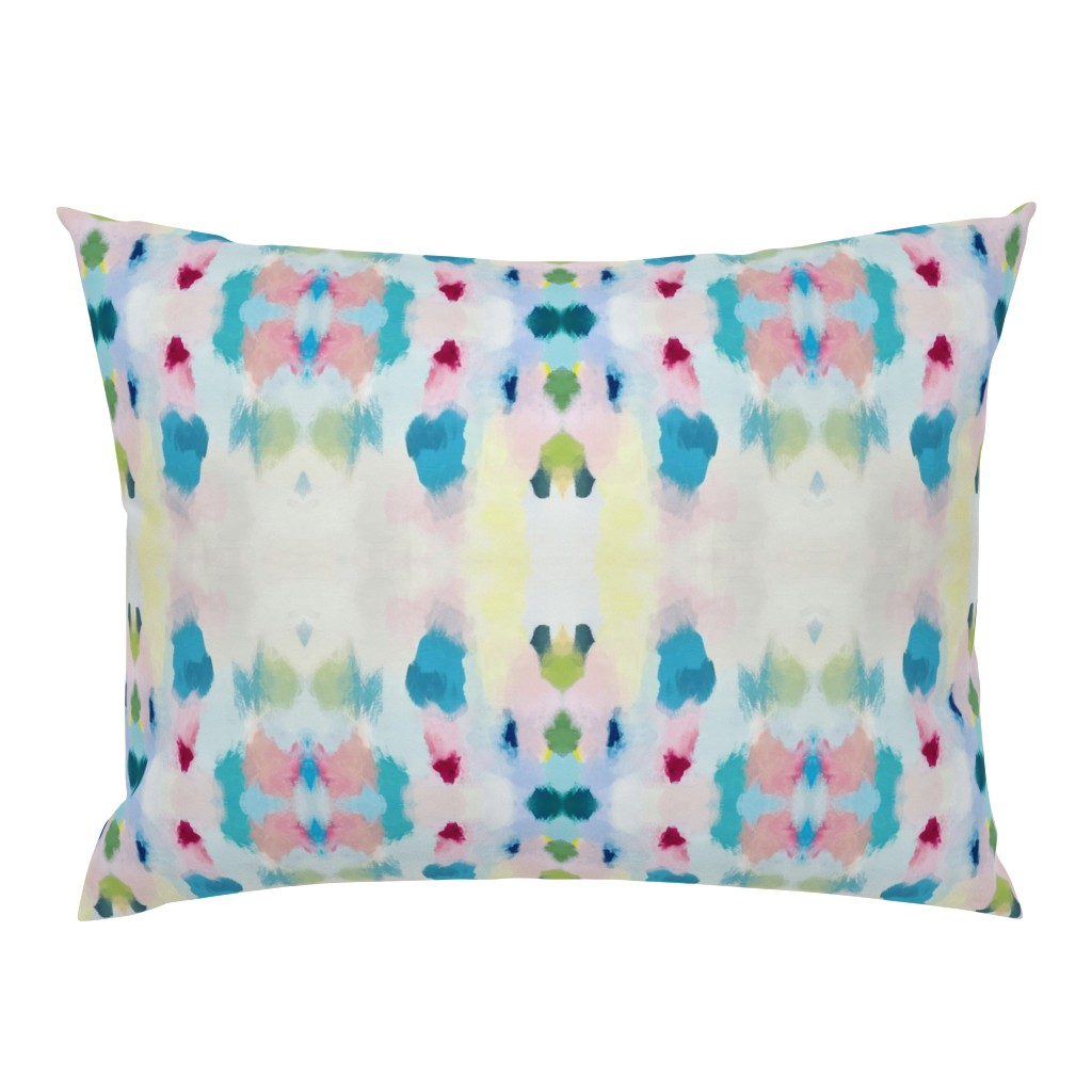 Olivia Pale Sage Cream Pink Abstract Watercolor 8 pillow by Betsey Johns