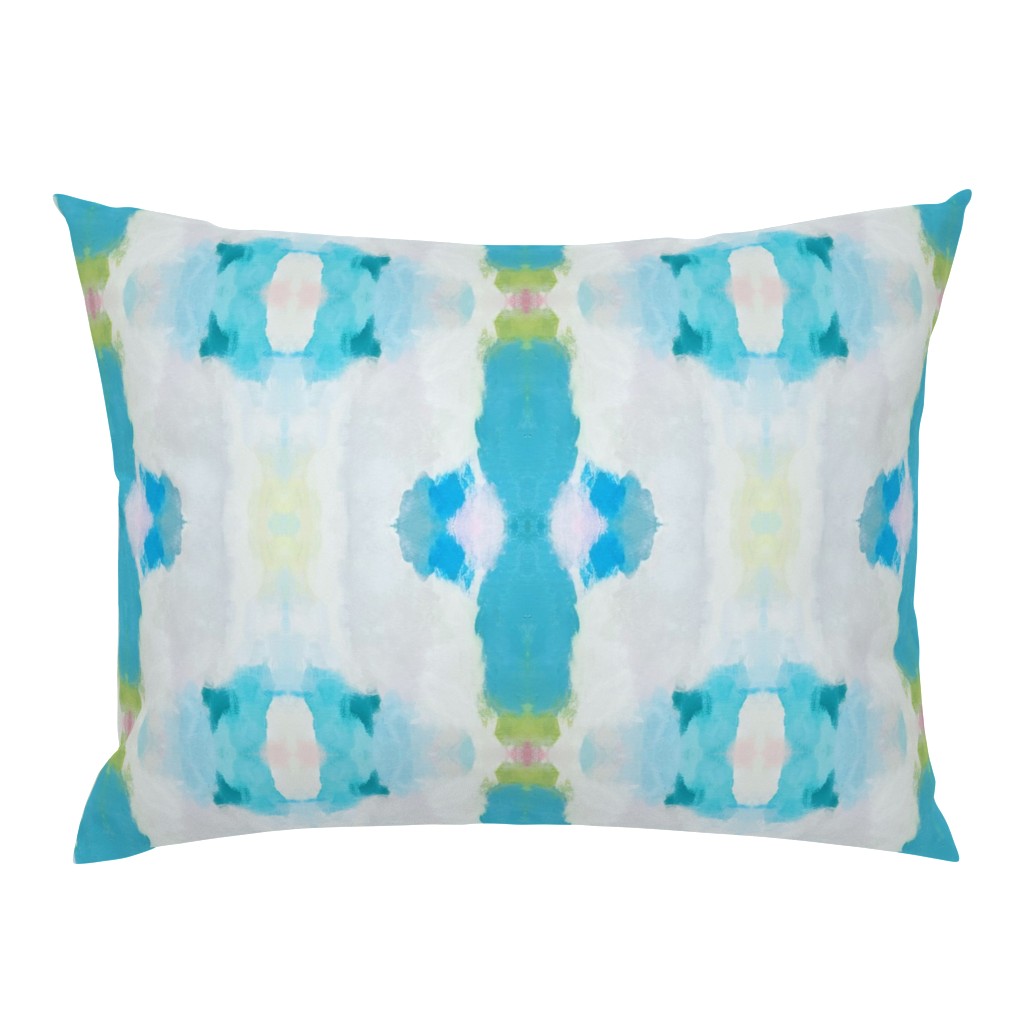 Olivia Pale Sage Turquoise Aqua Abstract Watercolor 9 pillow by Betsey Johns