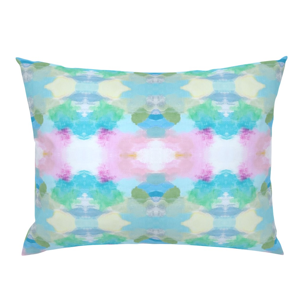 Olivia Aqua Lavender Light Blue Abstract Watercolor 14 pillow by Betsey Johns