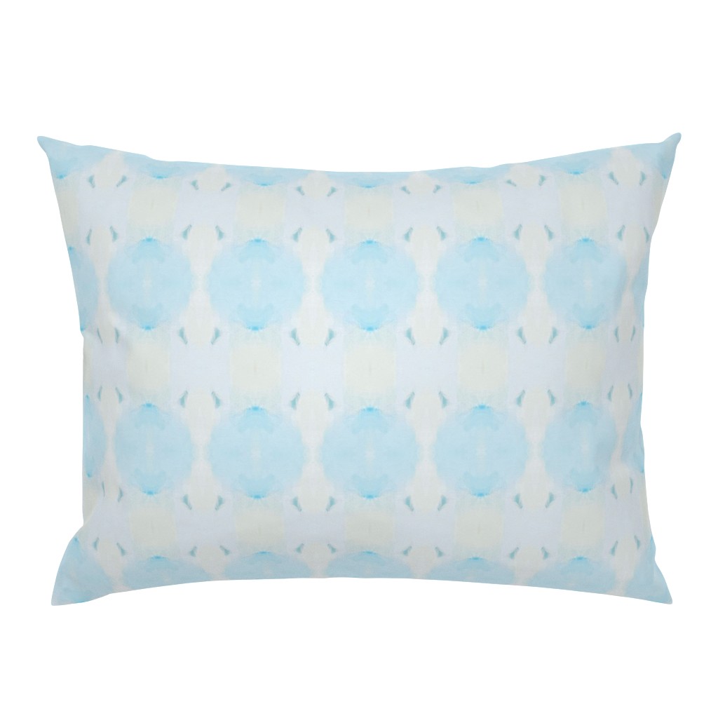 Olivia Pale Sage Light Blue White Dot Abstract Watercolor 22 pillow by Betsey Johns