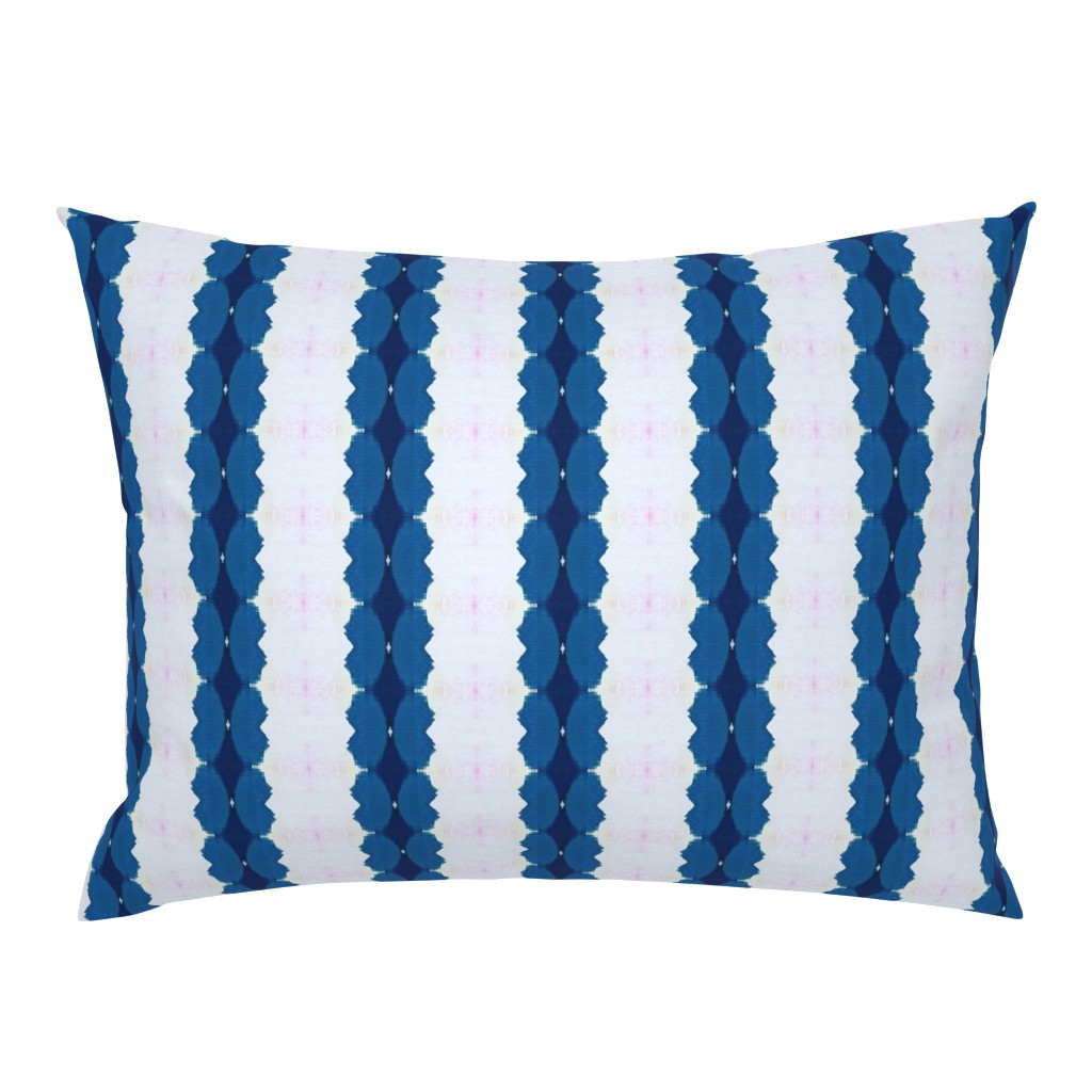 Olivia Blue Navy White Striped Abstract Watercolor 26 pillow by Betsey Johns