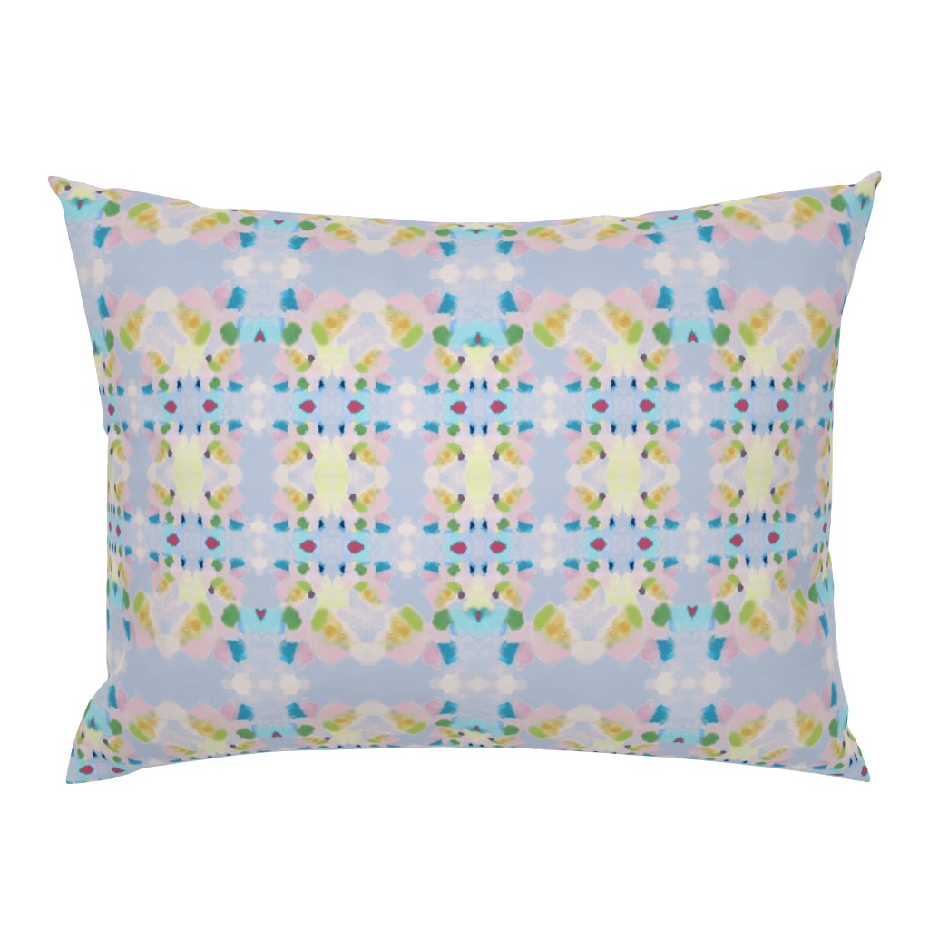 Olivia Light Blue Pink Yellow Abstract Watercolor 29 pillow by Betsey Johns