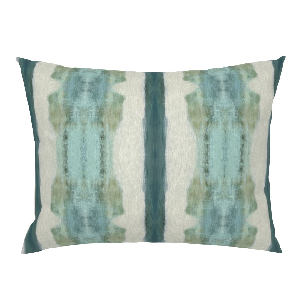 Taylor Turquoise Aqua Off White Striped Coastal Abstract pillow by Betsey Johns