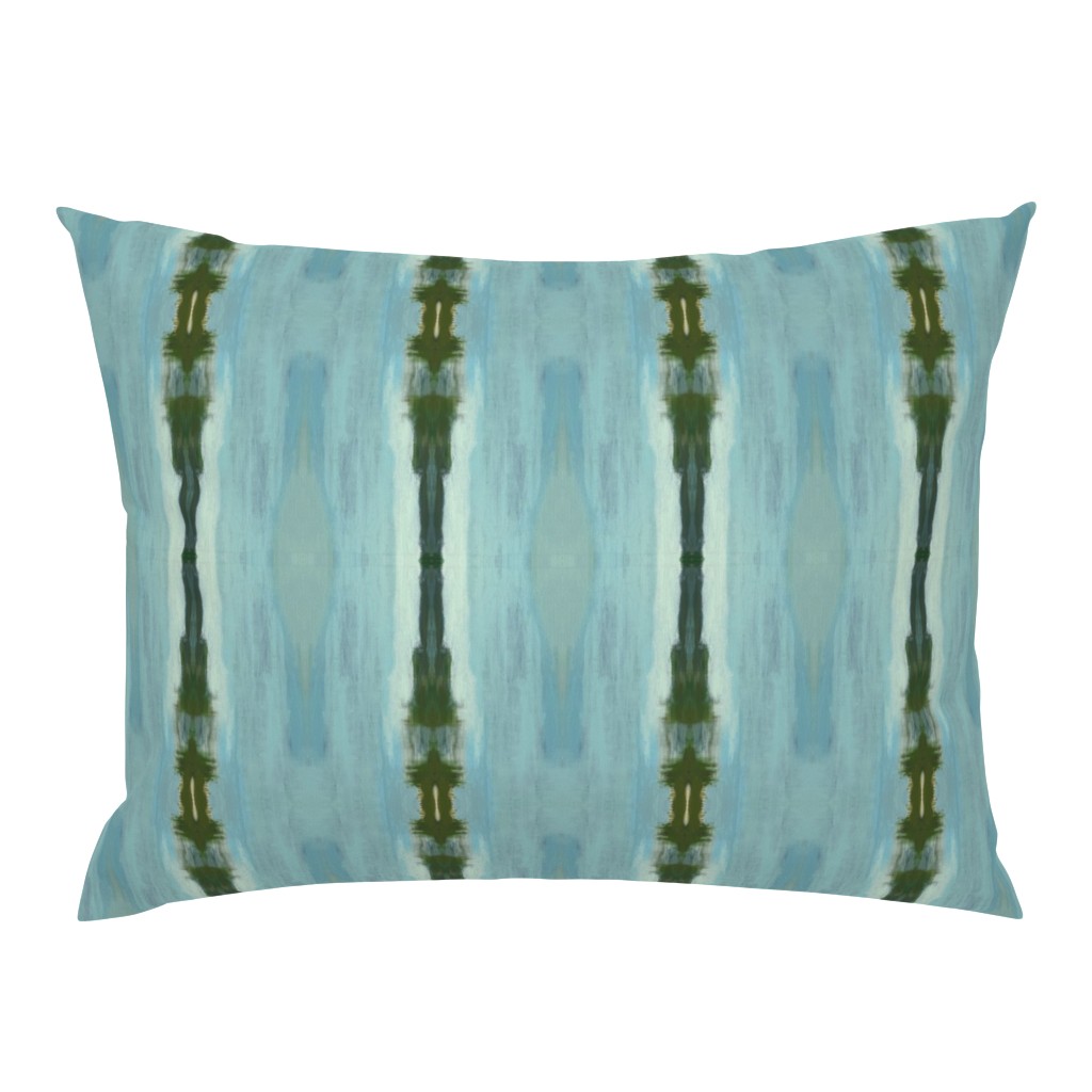 Taylor Deep Green and Aqua Striped Coastal Abstract pillow by Betsey Johns