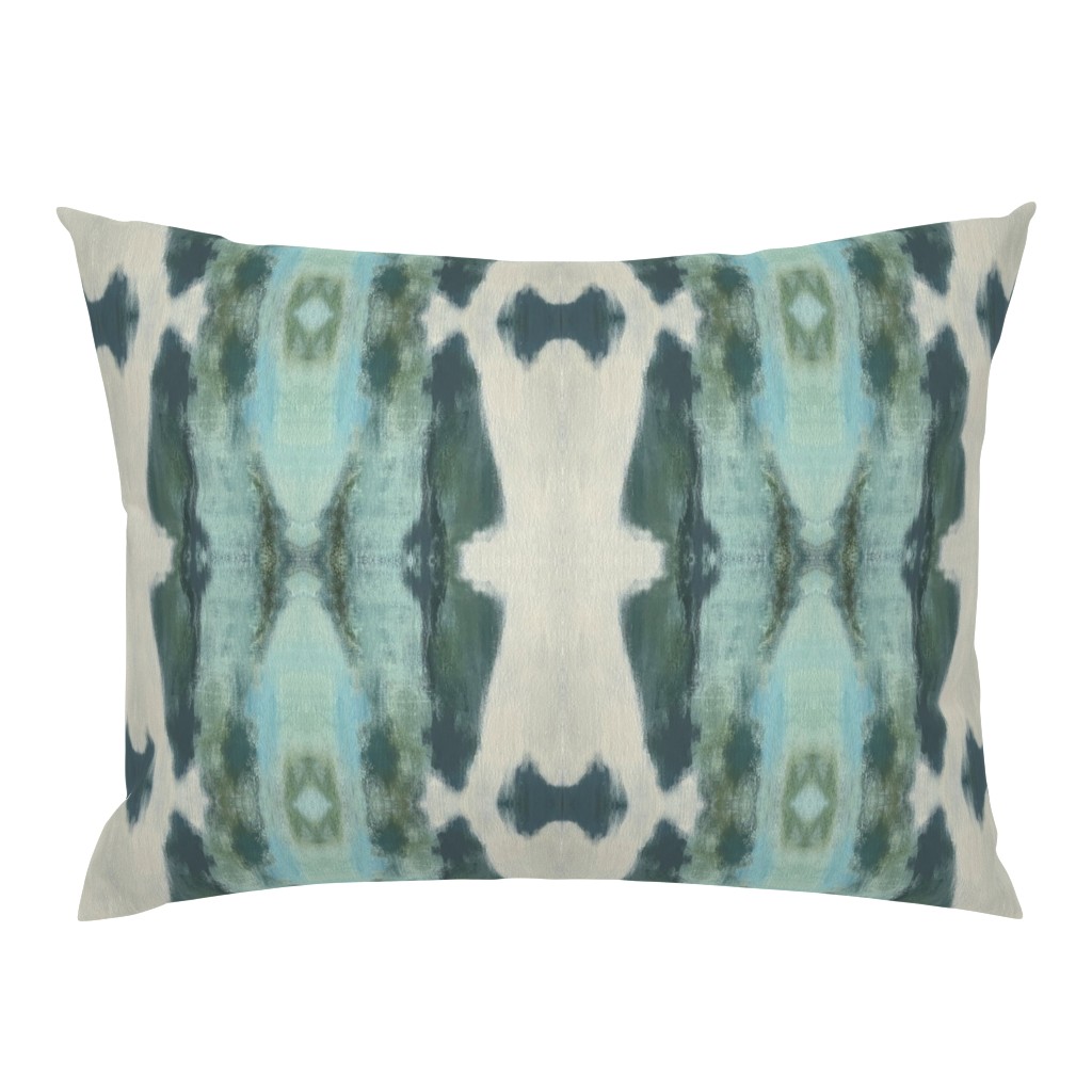 Taylor Deep Green Ivory Seaglass Coastal Abstract pillow by Betsey Johns