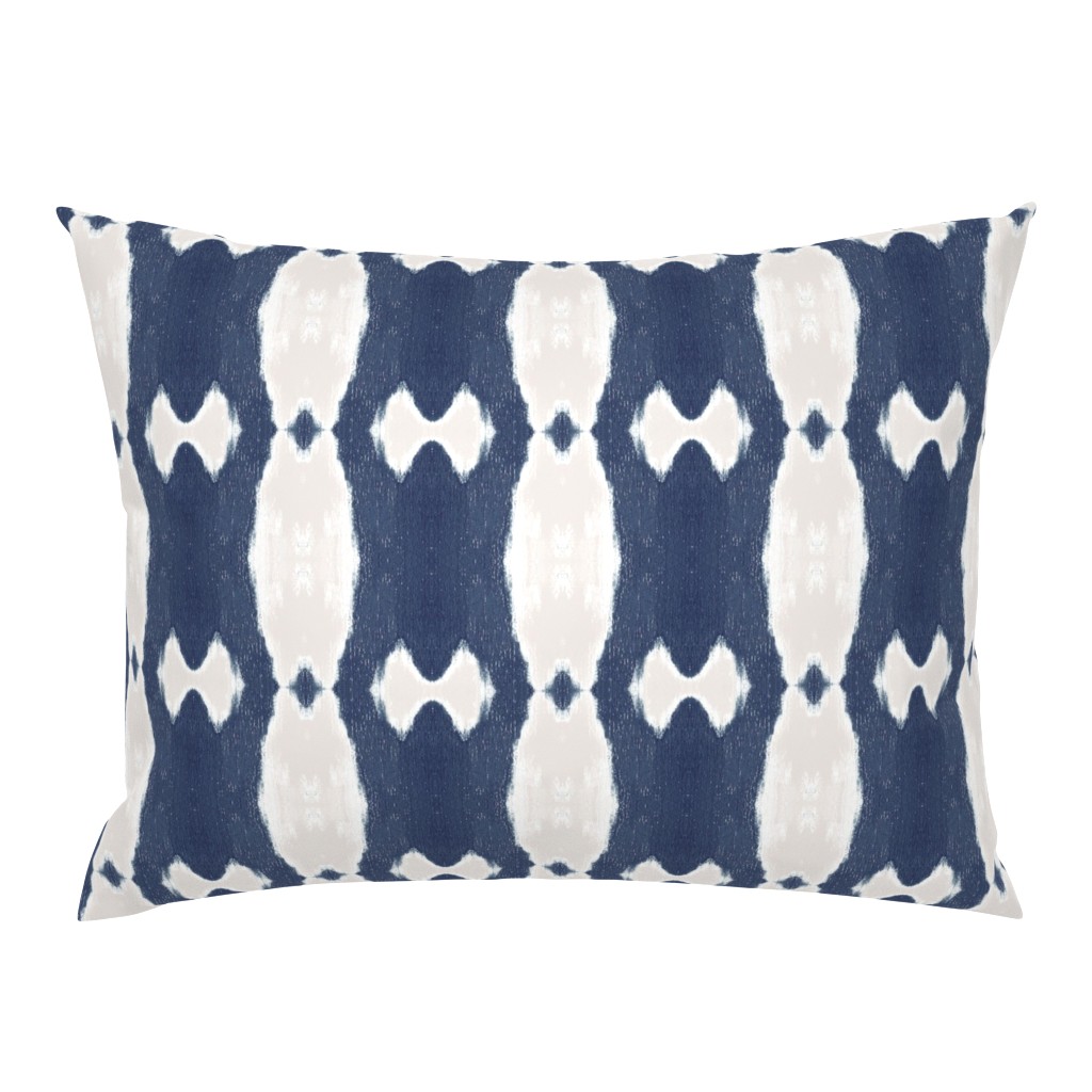 Taylor Navy Ivory White Striped Coastal Abstract pillow by Betsey Johns