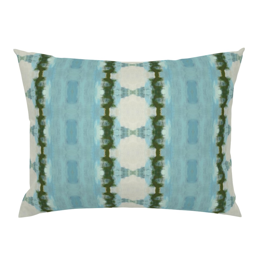 Taylor Abstract Coastal Ivory Dot Stripe Seaglass Blue pillow by Betsey Johns