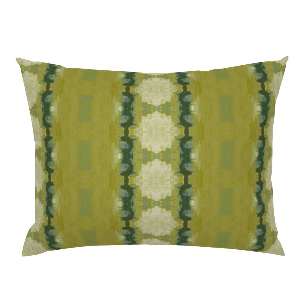 Taylor Ivory Olive Green Dot Striped Coastal Abstract pillow by Betsey Johns
