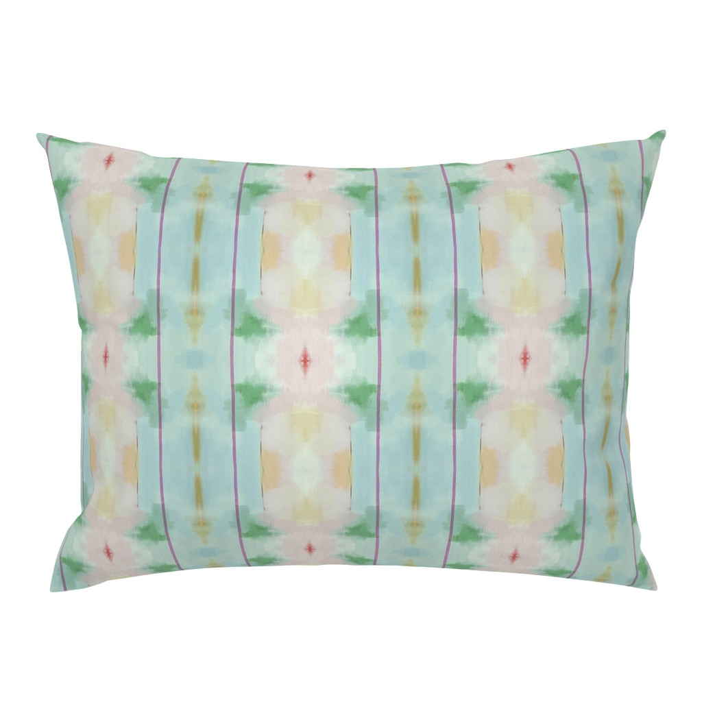 Whispers of Pink Sky Abstract Watercolor Aqua Blush Pink Sage pillow by Betsey Johns