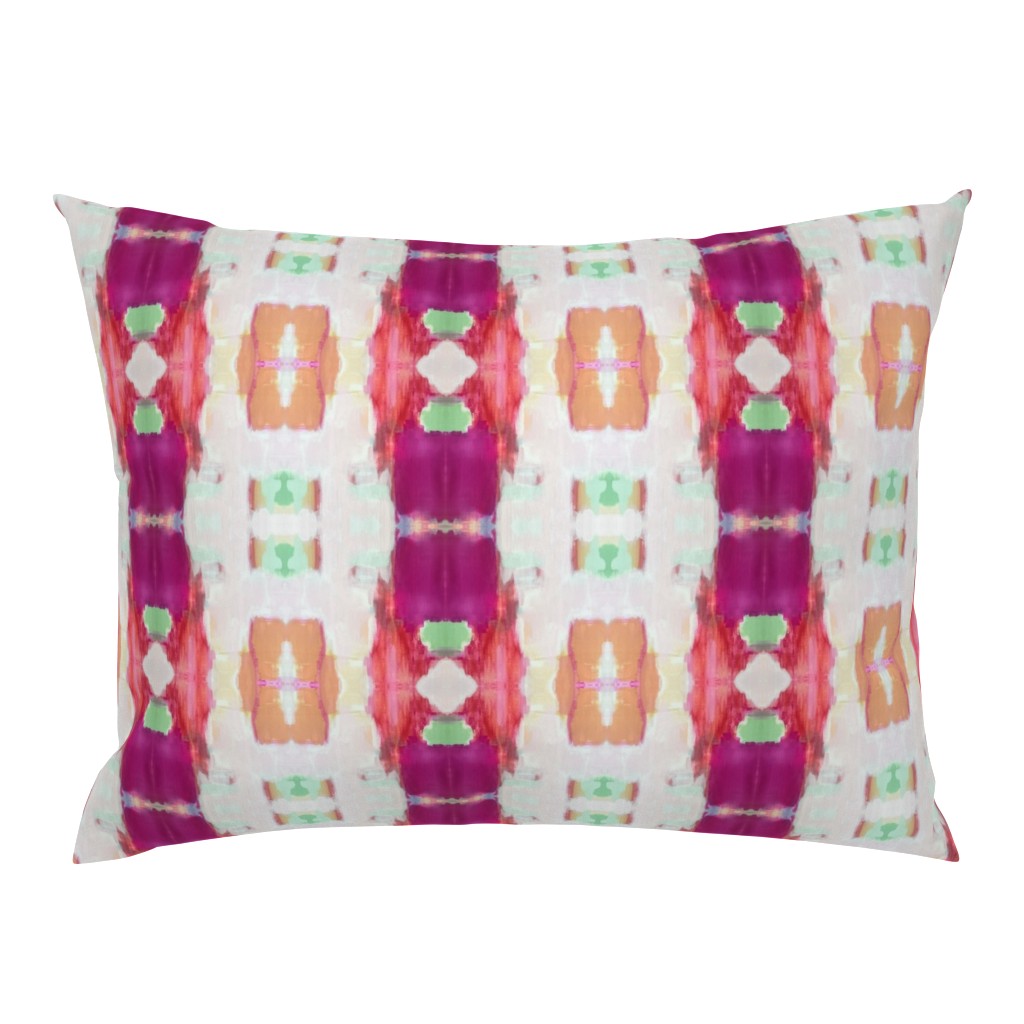 Whispers of Pink Punch Hot Pink Coral White Abstract pillow by Betsey Johns
