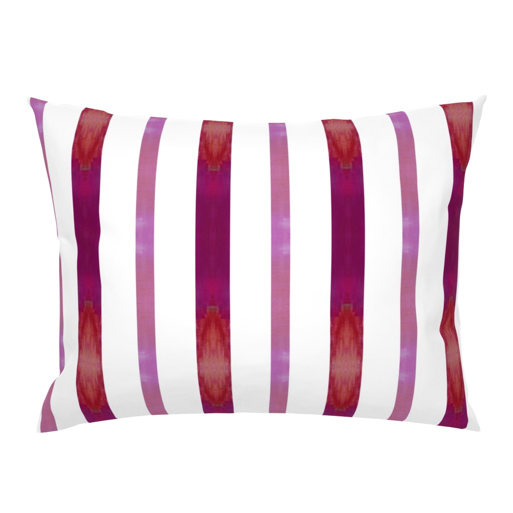 Whispers of Pink Punch Hot Pink White Striped Abstract pillow by Betsey Johns